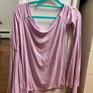 Free People Off the Shoulder Top in Lavender